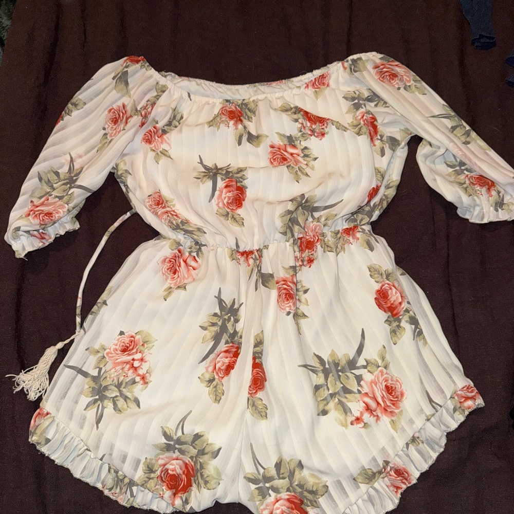 Floral Off-Shoulder Romper